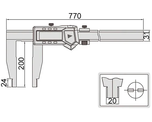 Штангенциркуль цифровой ШЦЦ-3 0-600 мм, 0.01 мм, губки 200 мм INSIZE 1106-603, арт. 22828: фото 2