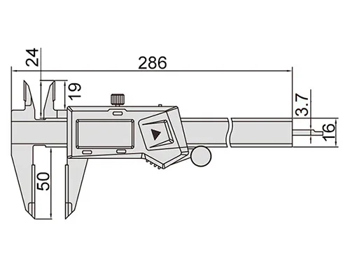 Штангенциркуль цифровой с твердосплавными губками ШЦЦ-1 0-200 мм, 0.01 мм, губки 50 мм INSIZE 1110-200B, арт. 28433: фото 2