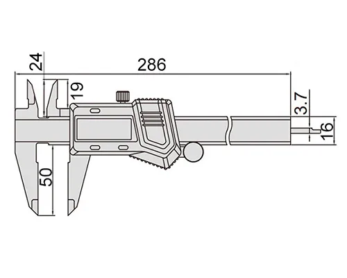 Штангенциркуль цифровой (оцинкованный корпус) ШЦЦ-1 0-200 мм, 0.01 мм, губки 50 мм INSIZE 1114-200A, арт. 22558: фото 2