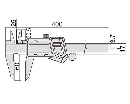 Штангенциркуль цифровой (оцинкованный корпус) ШЦЦ-1 0-300 мм, 0.01 мм, губки 60 мм INSIZE 1114-300A, арт. 27054: фото 2