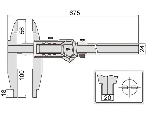 Штангенциркуль цифровой ШЦЦ 0-500 мм, 0.01 мм, губки 100 мм INSIZE 1117-501, арт. 22560: фото 2