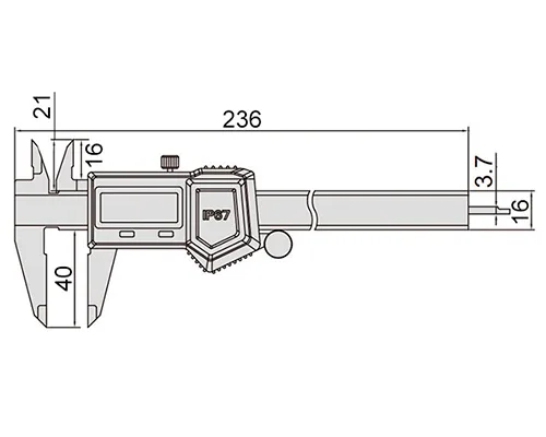 Штангенциркуль цифровой ШЦЦ 0-150 мм, 0.01 мм, IP67, губки 40 мм INSIZE 1118-150B, арт. 22562: фото 2