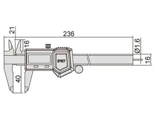 Штангенциркуль цифровой с роликом ШЦЦ-1 0-150 мм, 0.01 мм, IP67, губки 40 мм INSIZE 1118-150R, арт. 22563: фото 2