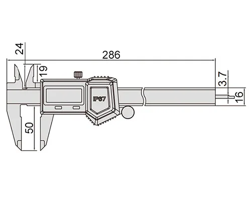 Штангенциркуль цифровой ШЦЦ 0-200 мм, 0.01 мм, IP67, губки 50 мм INSIZE 1118-200B, арт. 22564: фото 2