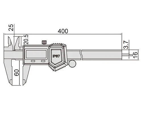 Штангенциркуль цифровой ШЦЦ-1 0-300 мм, 0.01 мм, IP67, губки 60 мм INSIZE 1118-300B, арт. 22565: фото 2