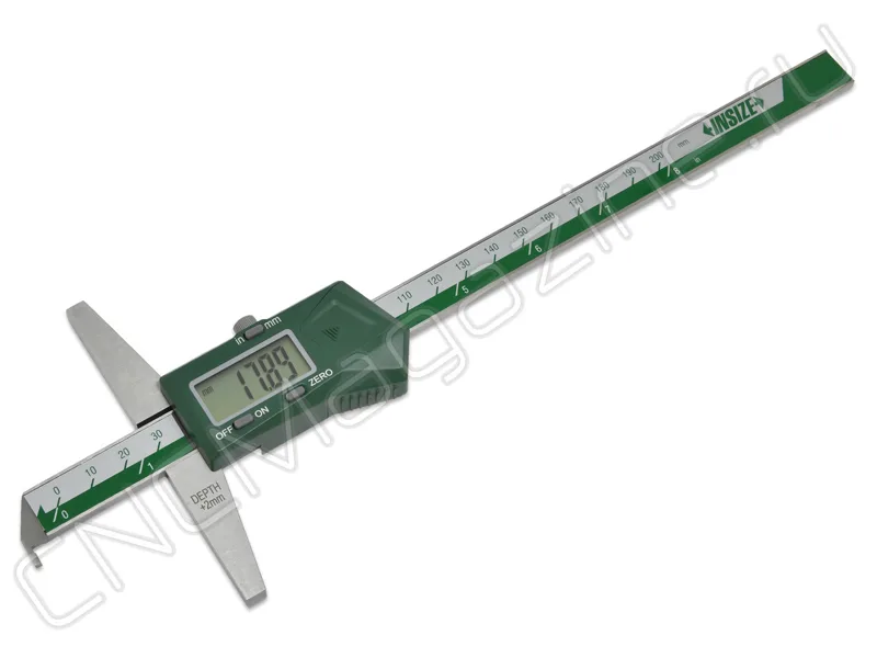 Штангенглубиномер цифровой с крючком ШГЦ 0-200 мм, 0.01, 100 мм INSIZE 1142-200A, арт. 27100