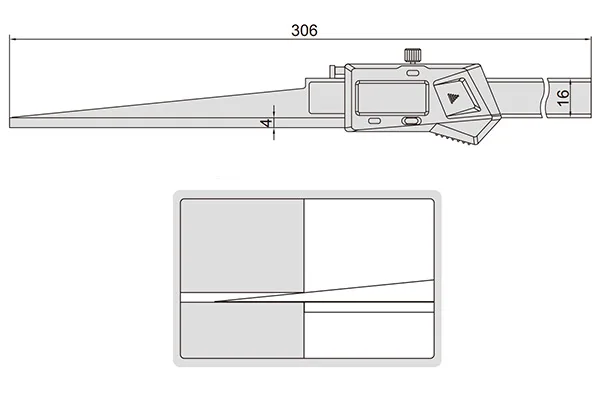 Щуп клиновой цифровой 0.2-10 мм, 0.01 мм INSIZE 1160-10, арт. 22776: фото 2