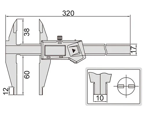 Штангенциркуль цифровой 0-200 мм, 0.01 мм, губки 60 мм INSIZE 1171-200, арт. 28646: фото 2