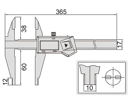 Штангенциркуль цифровой ШЦЦ-2 0-250 мм, 0.01 мм, губки 60 мм INSIZE 1171-250, арт. 28436: фото 2