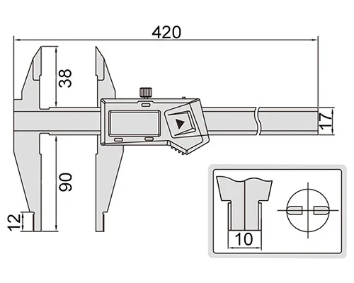Штангенциркуль цифровой ШЦЦ-2 0-300 мм, 0.01 мм, губки 90 мм INSIZE 1171-300, арт. 28437: фото 2