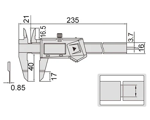 Штангенциркуль цифровой с тонкими губками ШЦЦ-1 0-150 мм, 0.01 мм INSIZE 1188-150A, арт. 22569: фото 2