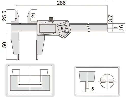 Штангенциркуль цифровой ШЦЦ-1 0-200 мм, 0.01 мм, губки 50 мм INSIZE 1534-200, арт. 28446: фото 2