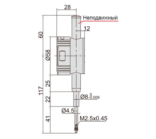 Индикатор электронный ИЧЦ 25.4 мм, 0.001 мм, без ушка INSIZE 2103-25F, арт. 22701: фото 2