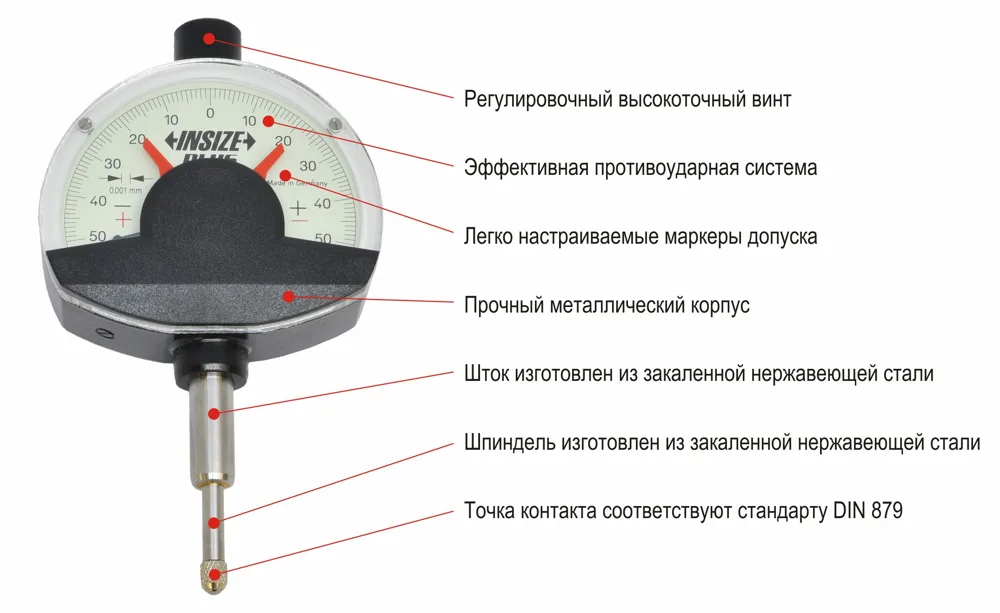 Компаратор индикаторный 0.1 мм, 0.001 мм INSIZE 2881-01, арт. 28536: фото 3