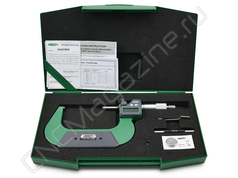 Микрометр цифровой 75-100 мм, 0.001 мм, IP65 INSIZE 3101-100A, арт. 27654: фото 4