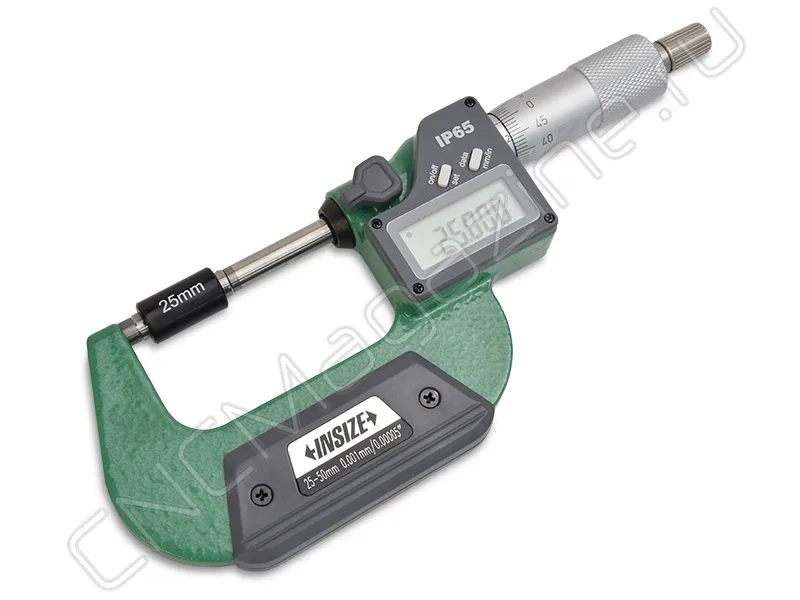 Микрометр цифровой 25-50 мм, 0.001 мм, IP65 INSIZE 3101-50A, арт. 27652