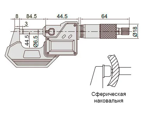 Микрометр цифровой 50-75 мм, 0.001 мм, IP65 INSIZE 3101-75A, арт. 27653: фото 2