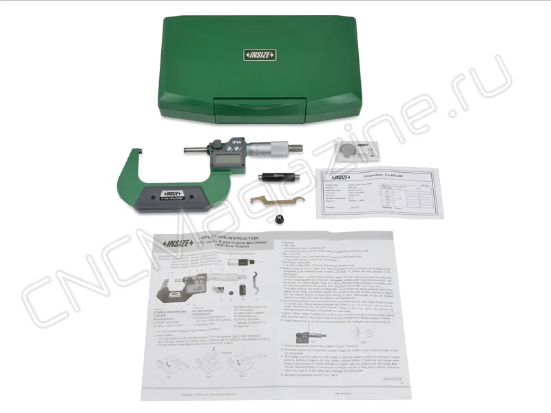 Микрометр цифровой 50-75 мм, 0.001 мм, IP65 INSIZE 3101-75A, арт. 27653: фото 3