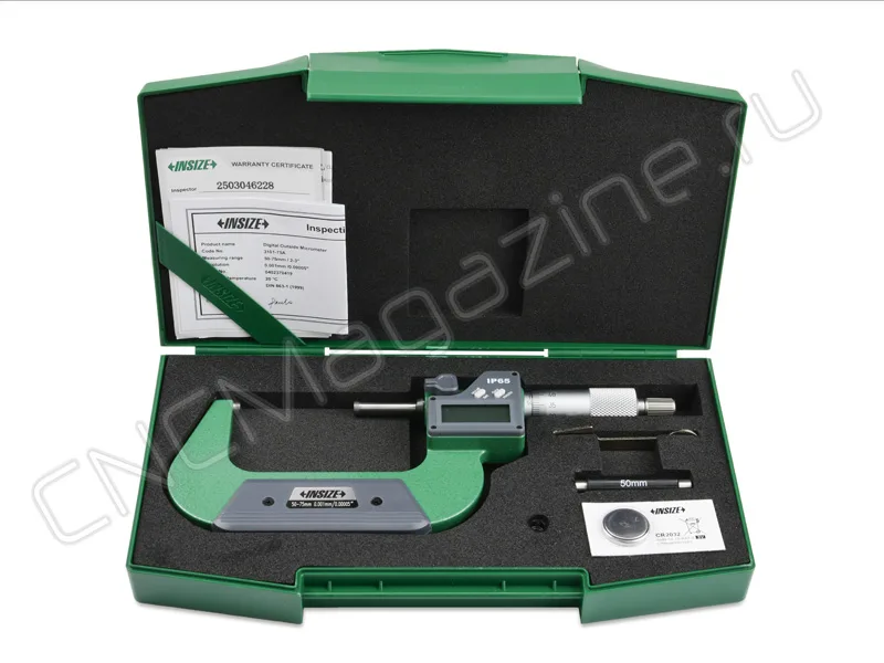 Микрометр цифровой 50-75 мм, 0.001 мм, IP65 INSIZE 3101-75A, арт. 27653: фото 4