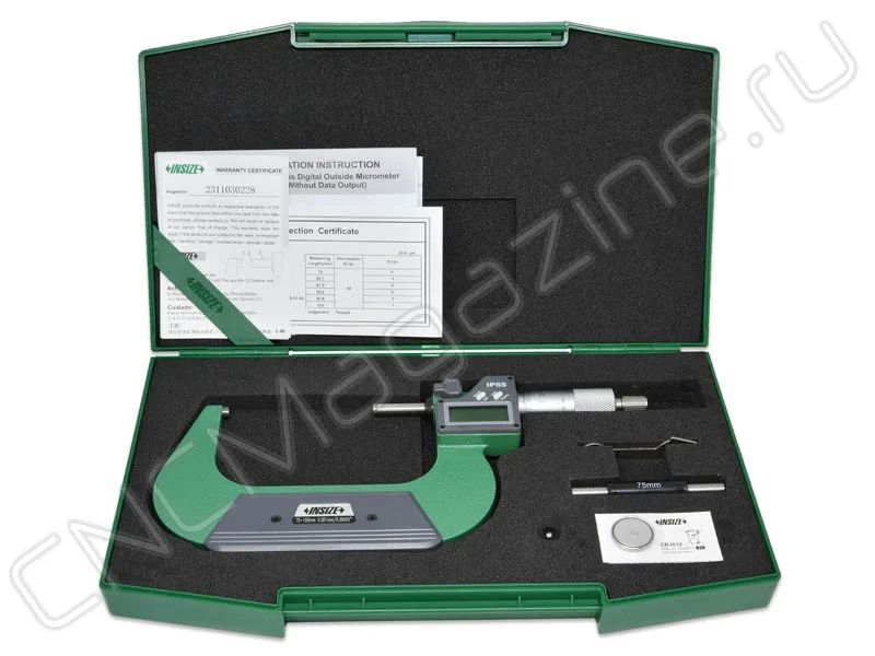 Микрометр цифровой 75-100 мм, 0.001 мм, IP65 INSIZE 3108-100A, арт. 28474: фото 4