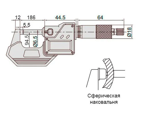 Микрометр цифровой 150-175 мм, 0.001 мм, IP65 INSIZE 3108-175A, арт. 28477: фото 2