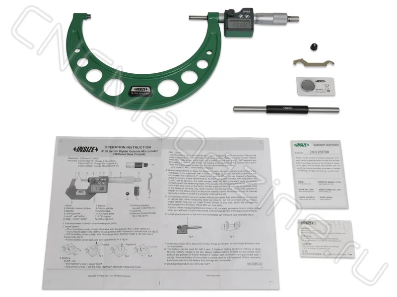 Микрометр цифровой 150-175 мм, 0.001 мм, IP65 INSIZE 3108-175A, арт. 28477: фото 3