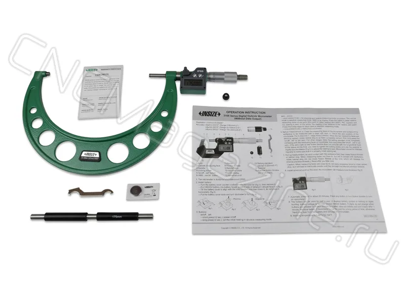 Микрометр цифровой 175-200 мм, 0.001 мм, IP65 INSIZE 3108-200A, арт. 28478: фото 3