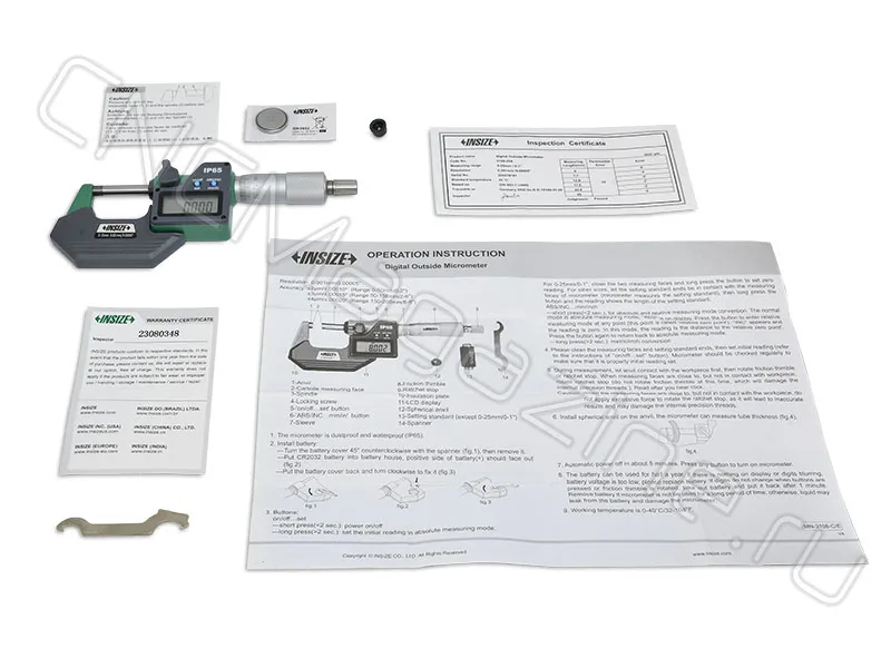 Микрометр цифровой 0-25 мм, 0.001 мм, IP65 INSIZE 3108-25A, арт. 24212: фото 3