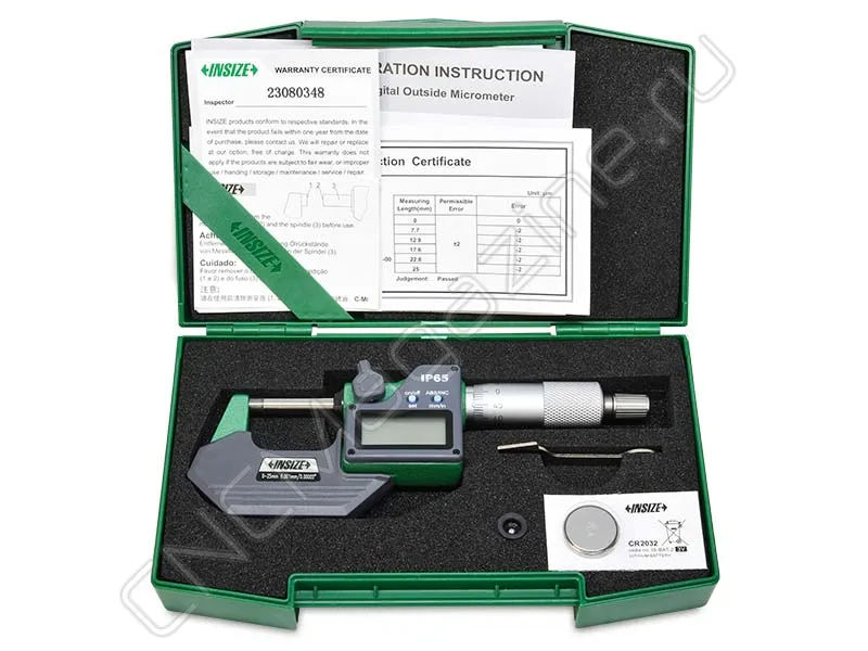Микрометр цифровой 0-25 мм, 0.001 мм, IP65 INSIZE 3108-25A, арт. 24212: фото 4