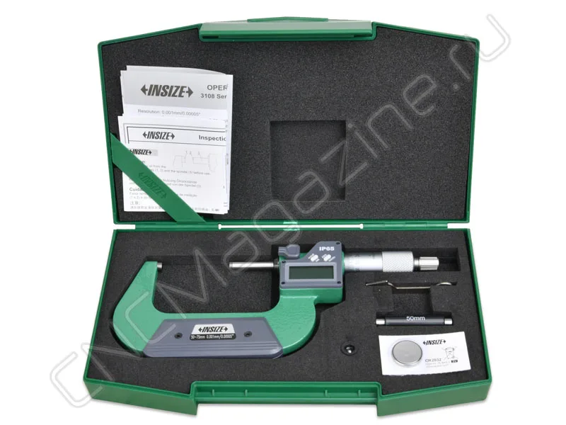 Микрометр цифровой 50-75 мм, 0.001 мм, IP65 INSIZE 3108-75A, арт. 28473: фото 4