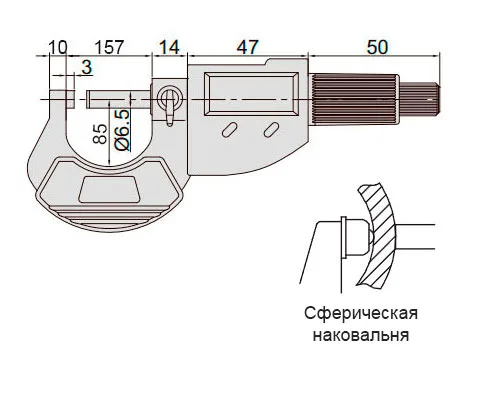 Микрометр цифровой МКЦ 125-150 мм, 0.001 мм INSIZE 3109-150A, арт. 28482: фото 2