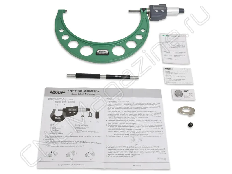 Микрометр цифровой МКЦ 175-200 мм, 0.001 мм INSIZE 3109-200A, арт. 28484: фото 3