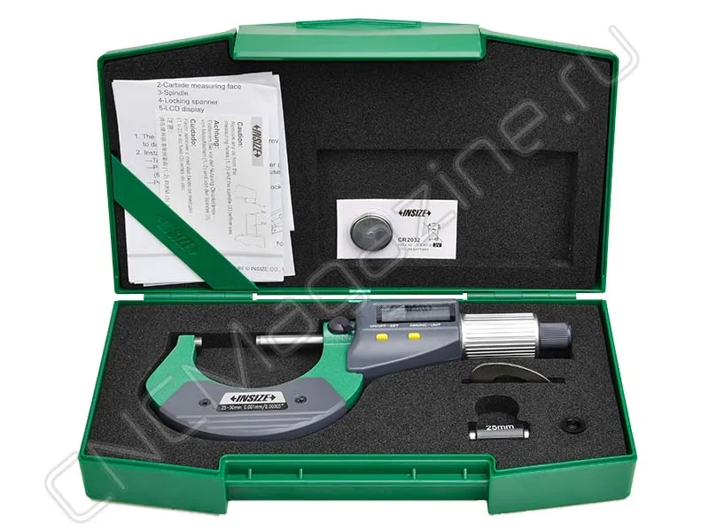 Микрометр цифровой МКЦ 25-50 мм, 0.001 мм INSIZE 3109-50A, арт. 22593: фото 4