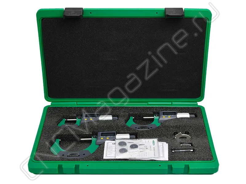 Микрометр цифровой МКЦ 0-75 мм, 0.001 мм, (3 шт) набор INSIZE 3109-753A, арт. 22597: фото 3