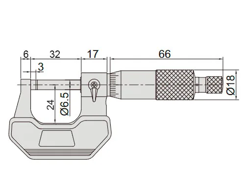 Микрометр гладкий 0-25 мм, 0.01 мм, Тип A INSIZE 3202-25A, арт. 28661: фото 2