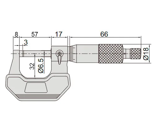 Микрометр гладкий 25-50 мм, 0.01 мм, Тип A INSIZE 3202-50A, арт. 28662: фото 2