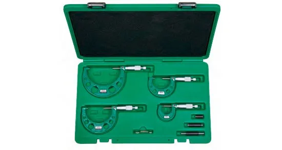 Набор микрометров МК 0-100 мм, 0.01 мм (4 шт), Тип Б INSIZE 3203-1004A, арт. 22610