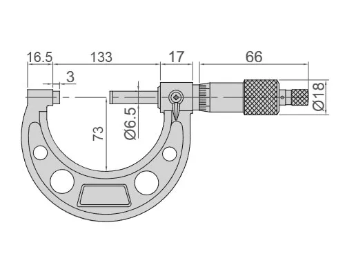 Микрометр МК 100-125 мм, 0.01 мм Тип Б INSIZE 3203-125A, арт. 22604: фото 2