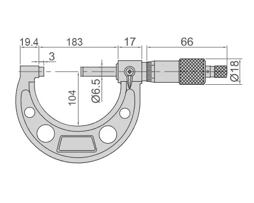 Микрометр МК 150-175 мм, 0.01 мм Тип Б INSIZE 3203-175A, арт. 22607: фото 2