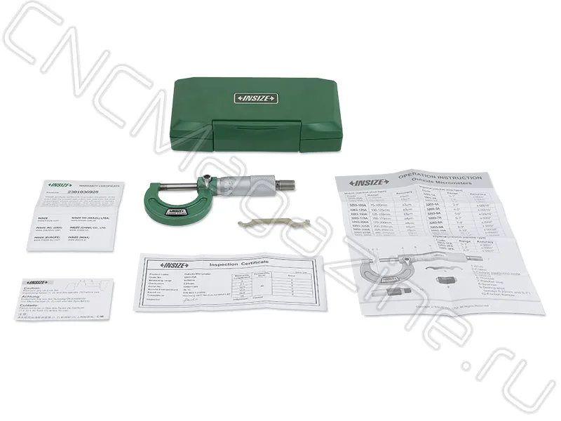 Микрометр МК 0-25 мм, 0.01 мм Тип Б INSIZE 3203-25A, арт. 22598: фото 4