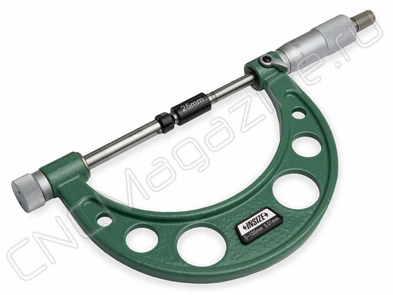 Микрометр со сменными штоками МК 0-100 мм, 0.01 мм INSIZE 3206-100A, арт. 22617