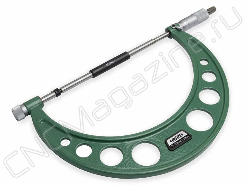 Микрометр со сменными штоками МК 100-200 мм, 0.01 мм INSIZE 3206-200A, арт. 22618
