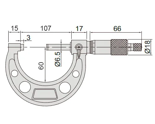 Микрометр гладкий МК 75-100 с делением 1 мкм, 0.001 мм, Тип Б INSIZE 3210-100A, арт. 22625: фото 2