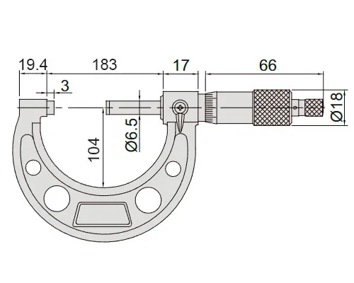 Микрометр гладкий МК 150-175, с делением 1 мкм 0.001 мм, тип Б INSIZE 3210-175A, арт. 28490: фото 2