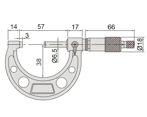 Микрометр гладкий МК 25-50 с делением 1 мкм, 0.001 мм, Тип Б INSIZE 3210-50A, арт. 22623: фото 2