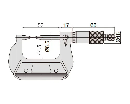 Микрометр точечный МК-ТП 15°, 25-50 мм, 0.01 мм INSIZE 3230-50BA, арт. 22823: фото 2