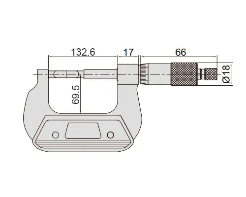 Микрометр лезвийный МКЛ (6.5x0.75mm) 75-100 мм, 0.01 мм INSIZE 3232-100A, арт. 22637: фото 2
