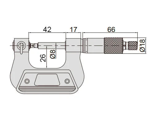Микрометр резьбовой МВМ 0-25 мм, 0.01 мм (с насадками) INSIZE 3281-S25, арт. 22752: фото 2