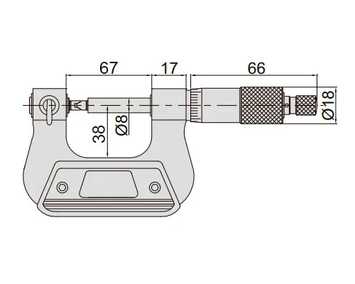 Микрометр резьбовой МВМ 25-50 мм, 0.01 мм (с насадками) INSIZE 3281-S50, арт. 22825: фото 2