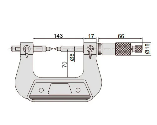 Микрометр для зубчатых колес МЗ 75-100 мм, 0.01 мм (без насадок) INSIZE 3291-100, арт. 28495: фото 2